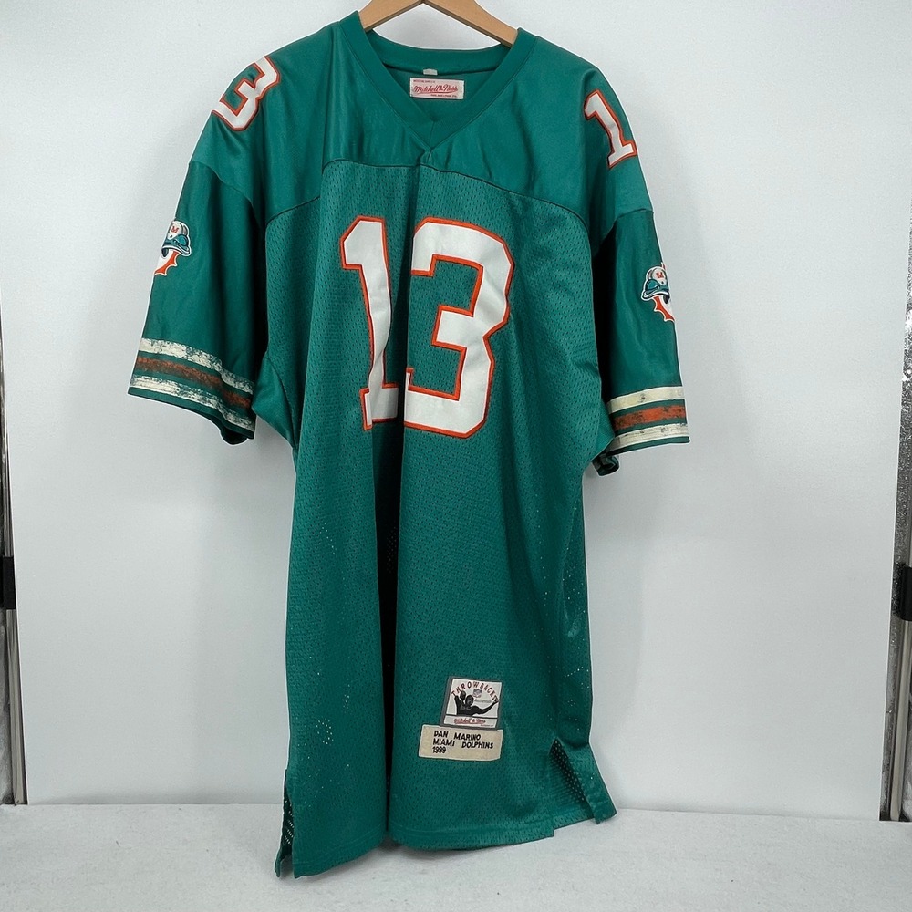 Mitchell & Ness Dan Marino Miami Dolphins 1999 Throwback Jersey Aqua Mens 54 2XL